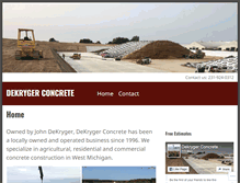 Tablet Screenshot of dekrygerconcrete.com